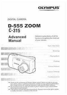 Olympus D 555 manual. Camera Instructions.